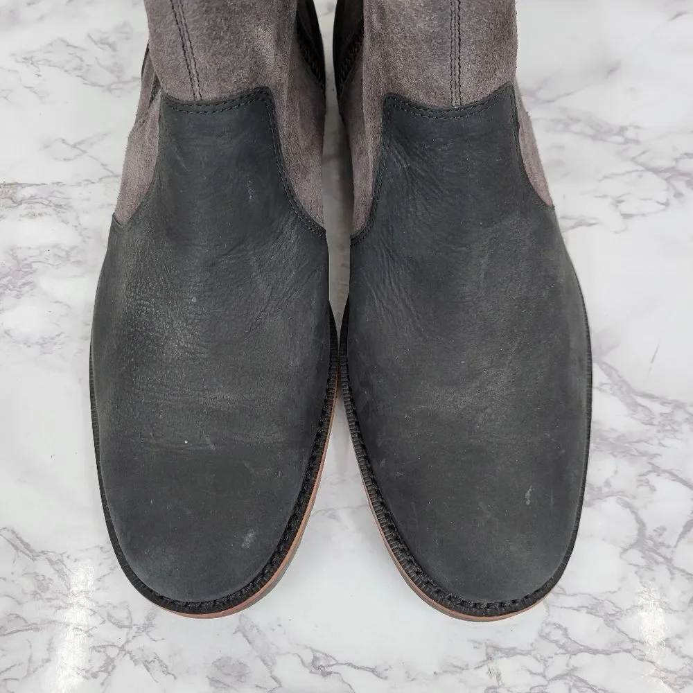 Timberland Men's Size 9.5 Kendrick Chelsea Boots Black Leather Gray Suede